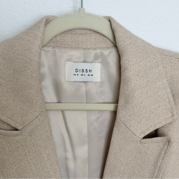 DISSH FRANKIE OAT OVERSIZED TWEED BOYFRIEND BLAZER, size US4 - Picture 3 of 8